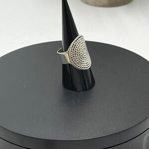 Sterling Silver Vintage 925 Braided Spiral‎ Wide Chunky Heavy Ring Sz 9.5